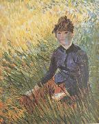 Vincent Van Gogh Woman sitting in the Grass (nn04) oil on canvas